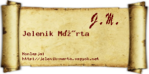 Jelenik Márta névjegykártya
