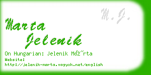 marta jelenik business card